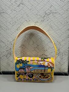 Craft Men India <b>Women's</b> Beaded Messenger <b>Bag</b> Vintage Italian Landscape Flap Shoulder Handbag Fashion XL Travel - Product Image 1