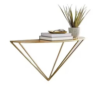 Minimalist Wall Mounted Double Tier Shelf Gold Metal Frame Rectangle Shape Durable <b>Storage</b> Holder For Bathroom Wall Shelve - Product Image 5