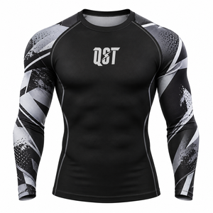 Camiseta de Compresión Profesional para Hombre, para MMA, Manga Larga, Transpirable, de Secado Rápido, Elástica, para Entrenamiento Deportivo, Absorbe la Humedad - Product Image 1