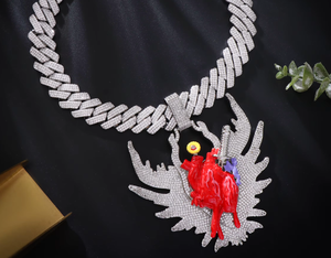 Kalung Liontin Moissanite Custom Berlapis Emas Perak dengan Pesona Burung, Gaya Hip Hop Unisex - Product Image 1