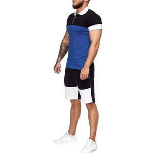 Ensemble de fitness 2 pièces pour homme, été 2026, haute qualité, personnalisé, en coton, décontracté, comprenant un polo à manches courtes et un short ample - Product Image 5