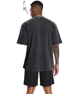เสื้อยืดลำลองผู้ชายทรงปกติ สไตล์สตรีทแวร์ ผ้าโพลีเอสเตอร์/คอตตอนผสม แขนสั้น ไหล่ตก เป็นมิตรต่อสิ่งแวดล้อม แห้งเร็ว ล้างสีแบบแอซิดวอช - Product Image 5