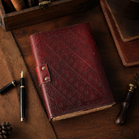 NEW ERA Even Stone Deckled Witch Spell Book Leather Diary Thread Sewing Binding 100 Sheets Vintage Cotton Paper Gift