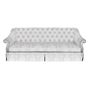 Sofá Chesterfield Moderno Tapizado de Diseño Francés de Tres Plazas con Respaldo Acolchado, Estructura de Madera y Tapicería de Tela para Sala de Estar u Hotel - Product Image 1