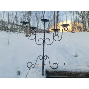 Candelabro Extensible de Hierro con 5 Brazos, Acabado Negro, Perfecto para Decoración de Interiores en el Hogar, Bodas y Eventos - Product Image 6