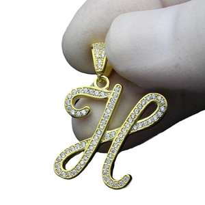 Pendentif en Moissanite Lettre H en Argent Sterling 925, Breloque Alphabet Sertie de Diamants (sans chaîne) – Idéal pour la Vente en Gros et les Cadeaux - Product Image 4