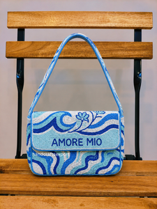 Sac à bandoulière pour femme, fait main, orné de fleurs et de perles, léger et écologique |   Sac à main de luxe en perles de rocaille |   Sac à main de créateur de mode - Product Image 1