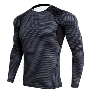 Sublimation Printed Breathable Quick Dry Men's Rash Guard Custom Logo for MMA Training NO GI <b>Grappling</b> BJJ-Spandex/Polyester - Product Image 1