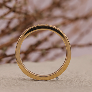 Bague de mariage demi-éternité minimaliste en diamant de laboratoire 14K 18K, sertie en grain, pour femme, bijoux fins, cadeau, vente en gros - Product Image 5