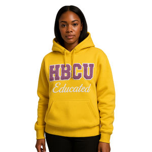 Sudadera con Capucha Dorada para Estudiantes de HBCU, Bordado Chenille, Sororidad Griega, Divine Nine Apparel, Sudadera con Logotipo Personalizado - Product Image 1
