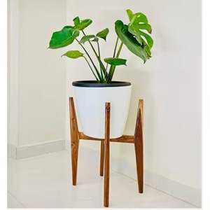 Soporte de madera para plantas de estilo moderno con diseño minimalista para plantas verdes de interior y macetas. Soporte de madera para plantas. - Product Image 5