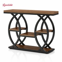 Meuble de rangement multi-niveaux nordique, console décorative pour entrée, table console en bois massif, bureau moderne minimaliste, style luxe léger