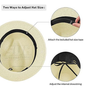 <b>Summer</b> Beach Straw <b>Hats</b> Lightweight Breathable Wide Brim Stylish Casual Beach <b>Hats</b> For <b>Men</b> Women In Wholesale - Product Image 4