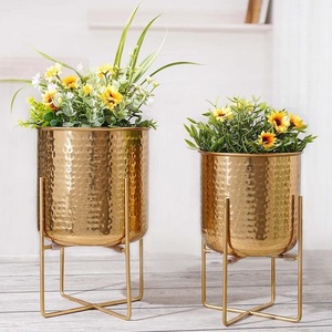 Durable Eco-Friendly Brass Metal Hammered Modern Customized Flower <b>Pot</b> Planter Vase Plant <b>Stand</b> ILAHI's ICOMP-13344 1kg Not - Product Image 6