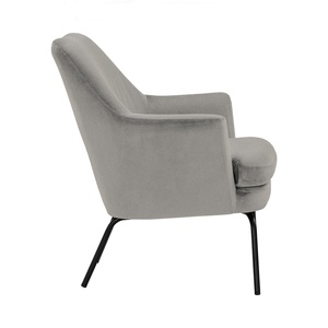 Sillón Moderno Industrial Tapizado en Gris Glaciar con Patas de Metal Negro Mate y Espuma de Alta Densidad para Ejecutivos de Lujo - Product Image 3