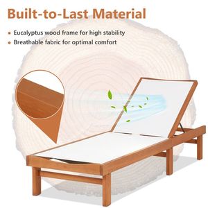 Sdraio da Esterno Regolabile in Legno con Schienale a 5 Posizioni, Lettino Prendisole Premium - Product Image 5