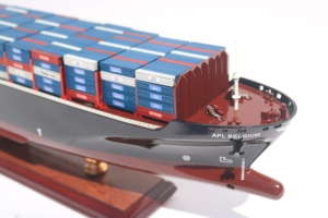 Modèle de voilier en bois fait main CONTAINER SHIP, décoration de table sur pied, thème océanique, objet d'art antique personnalisé, objet de collection - Product Image 4