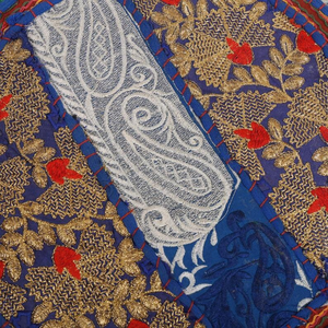 <b>Round</b> Bohemian Floor Pillow With Embroidery Floral Pattern Multicolor Textile Decorative <b>Cushion</b> India Made - Product Image 3