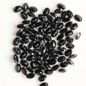 พลอยออนิกซ์สีดำธรรมชาติ รูปไข่ขนาด 6x4 มม. คุณภาพดีที่สุด สำหรับทำเครื่องประดับ จากเรดเมาน์เทน เจมส์ - Product Image 2