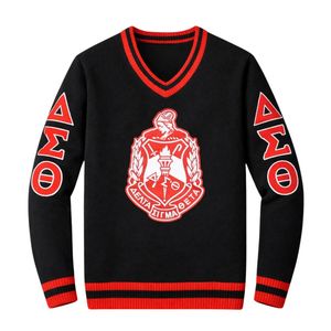 Maglione Nero in Lana con Scollo a V Delta Sigma Theta per Donne, Vestibilità Comoda, Tessuto Premium, Abbigliamento Casual per Confraternite Greche - Product Image 4