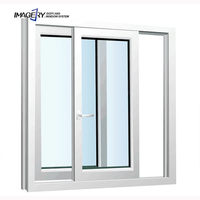 Fenêtre en Aluminium Incassable Coulissante Standard, Fenêtre Coulissante Réglable en Aluminium avec Double Vitrage Trempé