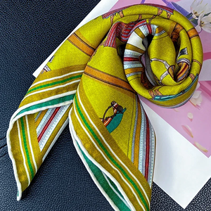 Pañuelo cuadrado de seda de lujo de 65 cm con diseño de elefante, jirafa y cebra, pañuelo de marca para mujer, bandana, diadema, hiyab de moda, pañuelo para el cuello - Product Image 2