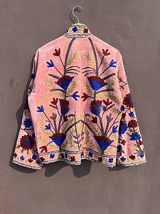 Premium Luxurious Traditional Handcrafted Indian Artisanal Rajasthani Ethnic Festive Wear Women Pink Velvet <b>Jacket</b> - Product Image 2