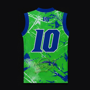 เสื้อเด็กแบบไม่มีแขน Duck Sublimated 7v7 ผลิตจากผ้าสแปนเด็กซ์/โพลีเอสเตอร์ แห้งเร็ว ระบายอากาศได้ดี สีเขียว-น้ำเงิน ป้องกันรังสียูวี เหมาะสำหรับเด็กทุกเพศทุกวัย ใส่เล่นกีฬาฤดูร้อน - Product Image 5