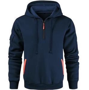 Sweat à capuche pour homme sur mesure fabriqué en usine, coupe régulière, hiver, 100% coton, polaire imperméable, poches kangourou, double couche - Product Image 1