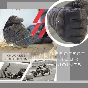 Guantes de Motocicleta de Cuero Personalizados con su Propio Logotipo, para Uso en Exteriores, Antideslizantes y Transpirables - Product Image 2