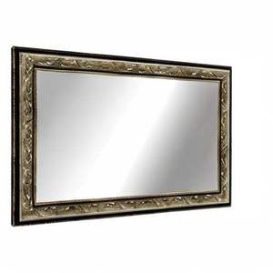 Téléviseur intelligent LED de 43 pouces en argent et or antique, avec écran orné et miroir encadré au design raffiné - Product Image 1