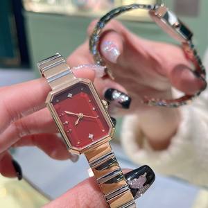 Reloj de cuarzo cuadrado con diamantes de moda 2026, reloj de pulsera de cuero para mujer, regalo de cumpleaños, mini reloj de cuarzo de lujo para hombre y mujer - Product Image 4