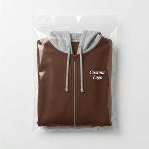 เสื้อฮู้ดดี้ผู้ชายแบบมีซิป สไตล์แร็กแลน คุณภาพสูง เนื้อผ้าหนา ตัดต่อสีแบบคัลเลอร์บล็อก พร้อมโลโก้แบบกำหนดเอง ทูโทน ทั้งที่คอและปลายแขนเสื้อ - Product Image 2