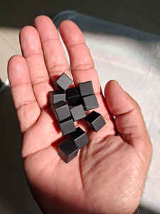 Venta al por Mayor de Ágata Negra de Primera Calidad, Acabado Satinado Mate, Cubo Pulido de 12 mm, Piedra Preciosa Natural Tallada, Decoración para el Hogar y la Oficina, Amuleto de Sanación - Product Image 2