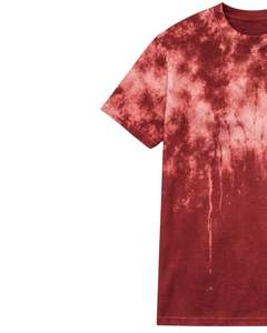 Camiseta Maroon Ice Dye para Hombre, Cuello Redondo, Manga Corta, Algodón, Estilo Casual Urbano, Lavado Vintage, Personalizada, OEM, Proveedor Mayorista de Camisetas - Product Image 3
