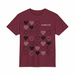 T-shirt décontracté personnalisé en coton à manches courtes pour femme avec motif cœur, en jersey uni, vente en gros, vêtement de mode - Product Image 4
