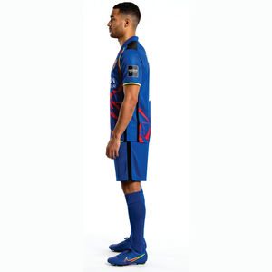 Men's Geometric Print Soccer Jersey V-Neck Short Sleeve Moisture Wicking <b>Athletic</b> Uniform - Product Image 4