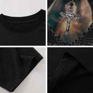 เสื้อยืดผู้ชายแขนสั้นลายพิมพ์กราฟิกผ้าฝ้ายทรงหลวมโอเวอร์ไซส์ดีไซน์ใหม่ขายส่งประจำฤดูร้อนปี 2026 - Product Image 3