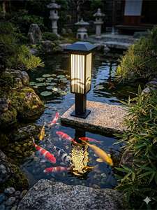 Lámpara de Jardín Estilo Japonés con Forma de Hongo, Impermeable IP65, Luz Blanca Cálida 3500K, para Exteriores, Villas y Resorts - Product Image 3