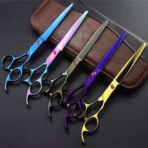 Barber Scissors Set 5.5 Inch Sand Finish Cutting <b>Shear</b> with Barber Razor, German Stainless Steel Professional Scissor Kit - Product Image 4