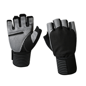 Wholesale Lightweight Breathable Weightlifting Fitness PU Leather Gym Workout Gloves - Product Image 1