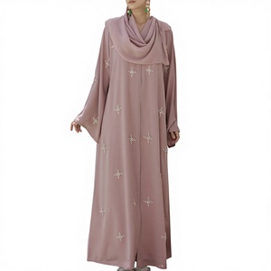 2026 Best Selling Abaya Handmade Turkish Floor Length Long Sleeve V Neck Polyester Regular Fit Casual Evening Party Flared - Product Image 2