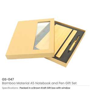 A5 Size Bamboo Journal <b>Set</b> with Stylus Pen Durable Notebook and Eco-Friendly <b>Writing</b> Instrument - Product Image 3