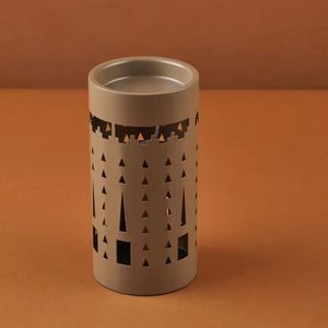 Ensemble de récipients en verre et bois modernes, base rectangulaire, bords miroir, design géométrique, bol métallique, artisanat artistique - Product Image 2