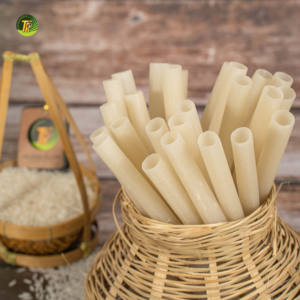 Pajitas de Arroz Naturales, Pajitas Biodegradables Sostenibles para Té de Burbujas y Bebidas - Product Image 1