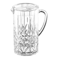 Carafe et verre à boire en acrylique baroque gaufré - Vaisselle vintage écologique Cadeau d'affaires