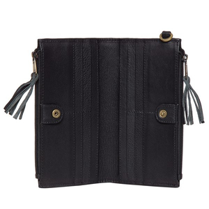 Women's Long Genuine Leather Cowhide <b>Wallet</b> With <b>Zipper</b> Closure Tassel Decoration Bohemian Style Animal Print Daily Use - Product Image 4
