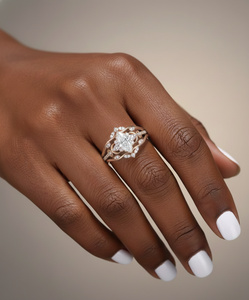 Wholesale Fine Ring Marquise Round Lab Grown Diamond Ring 14K 18K Solid Gold Vintage Engagement Ring Pave Set Bridal Jewelry - Product Image 6