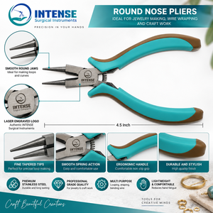 Pince à bec rond professionnelle en acier inoxydable pour la fabrication de bijoux, le façonnage de fils et la création de boucles - Product Image 2