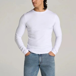 Custom <b>Logo</b> Blank Men Athletic Long Sleeve Tops Wholesale Breathable Gym Summer Shirts OEM Lightweight Sports Tees Bulk - Product Image 3
